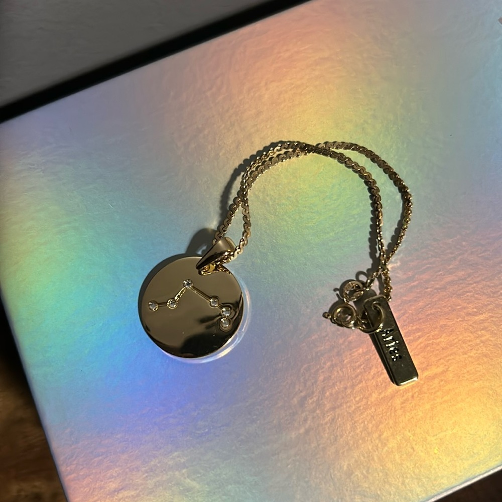 Aries zodiac bracelet gold metal